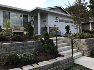new plantings and hardscape